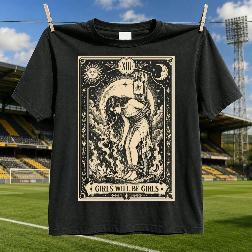 Girls Will Be Girls Witch Shirt, Tarot Witch Tee, Gothic Occult Halloween